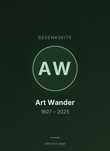 Gedenkportrait von Art Wander