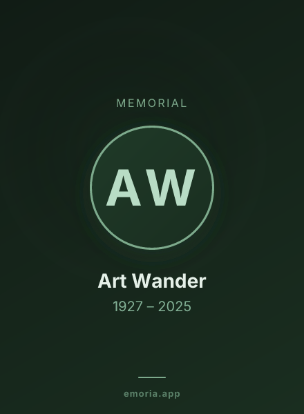 Memorial portrait of Art Wander