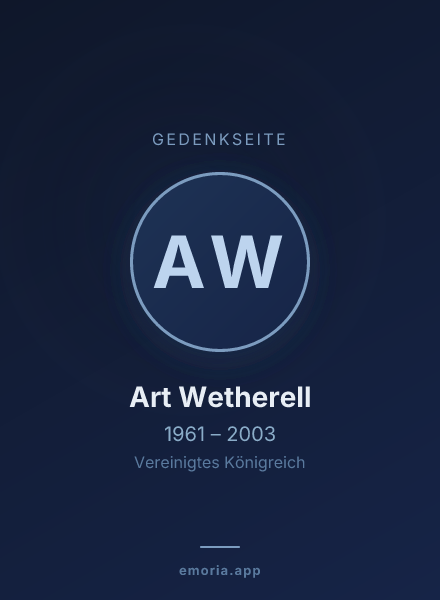 Gedenkportrait von Art Wetherell