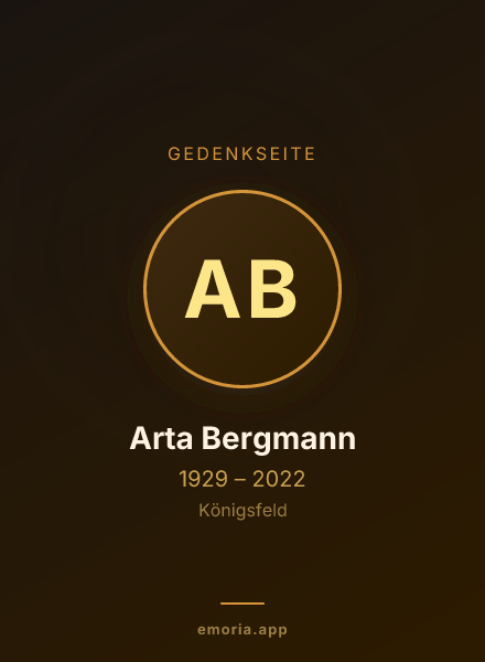Gedenkportrait von Arta Bergmann