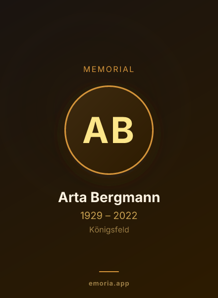 Memorial portrait of Arta Bergmann