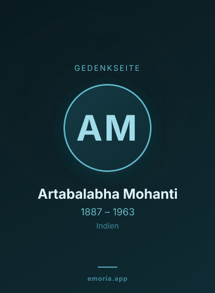 Gedenkportrait von Artabalabha Mohanti