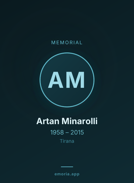 Memorial portrait of Artan Minarolli