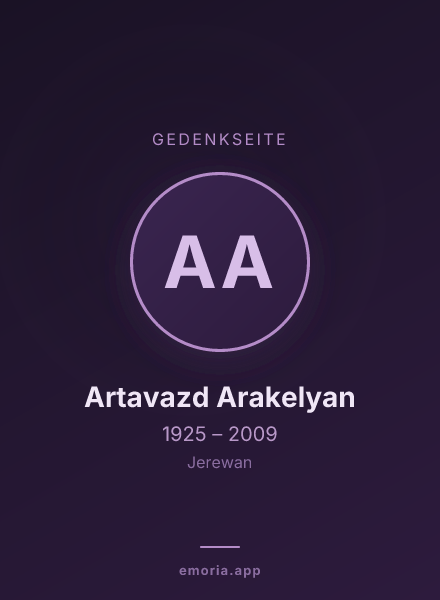 Gedenkportrait von Artavazd Arakelyan