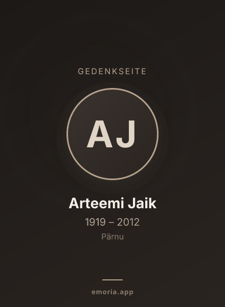 Gedenkportrait von Arteemi Jaik