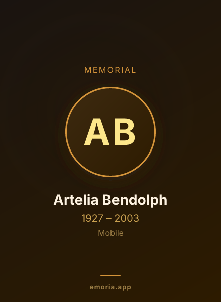 Memorial portrait of Artelia Bendolph