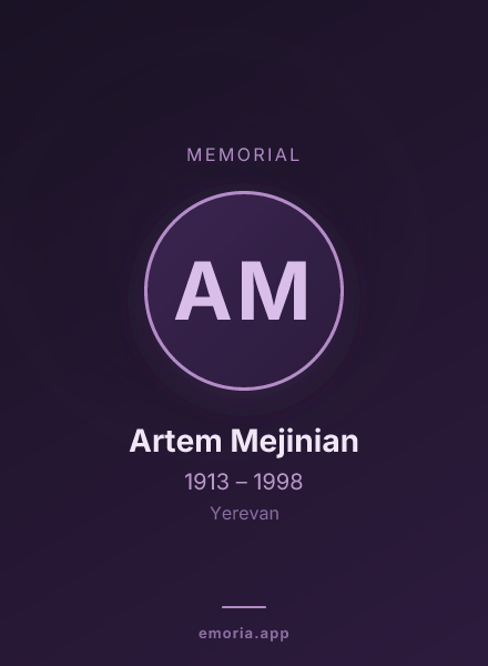 Memorial portrait of Artem Mejinian