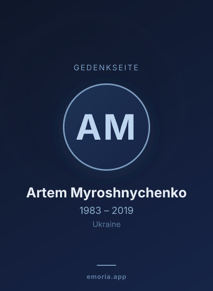 Gedenkportrait von Artem Myroshnychenko