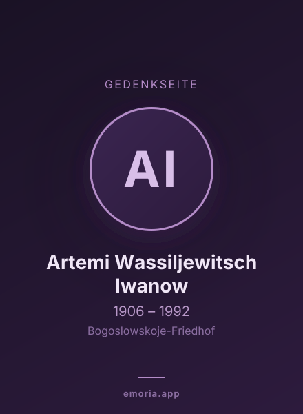 Gedenkportrait von Artemi Wassiljewitsch Iwanow