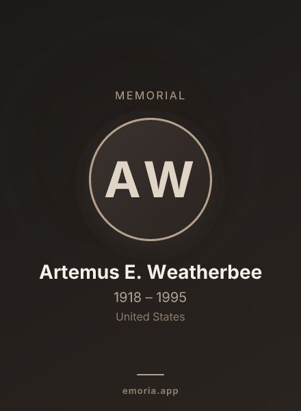 Memorial portrait of Artemus E. Weatherbee