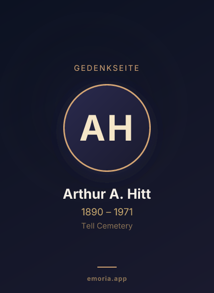 Gedenkportrait von Arthur A. Hitt