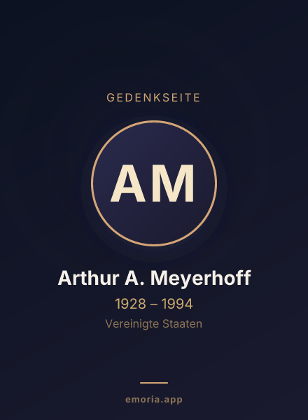 Gedenkportrait von Arthur A. Meyerhoff
