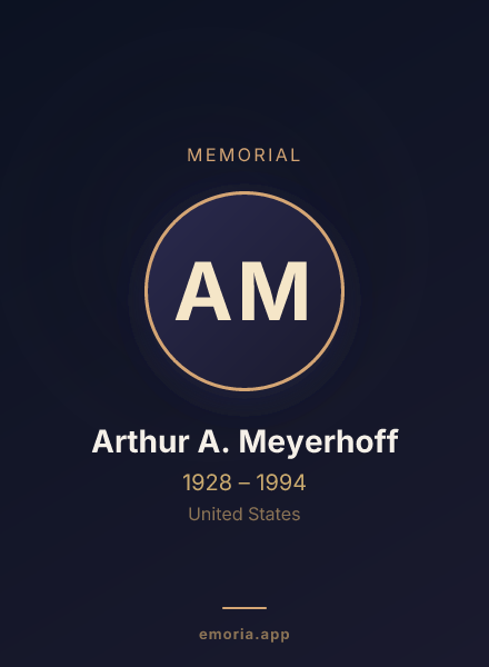 Memorial portrait of Arthur A. Meyerhoff