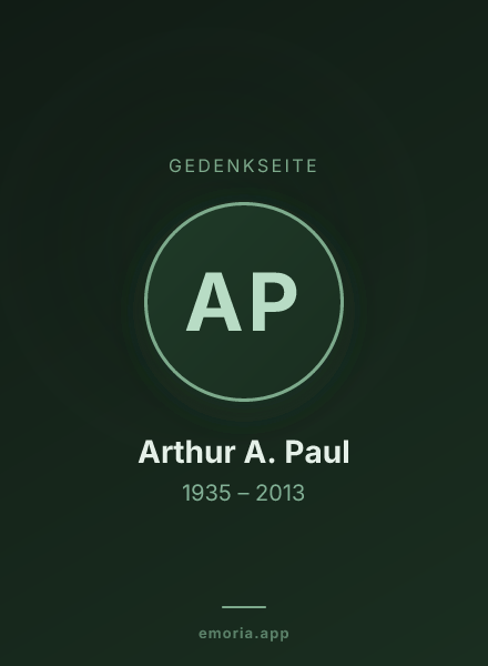 Gedenkportrait von Arthur A. Paul