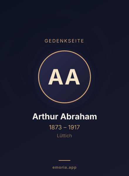 Gedenkportrait von Arthur Abraham
