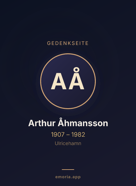 Gedenkportrait von Arthur Åhmansson