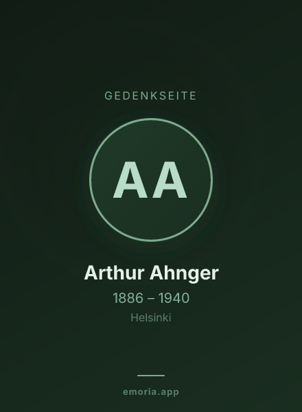 Gedenkportrait von Arthur Ahnger