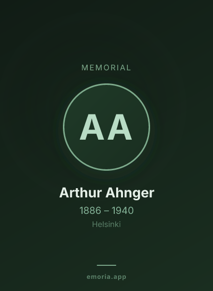 Memorial portrait of Arthur Ahnger