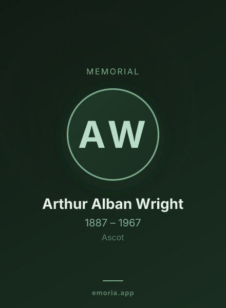 Memorial portrait of Arthur Alban Wright