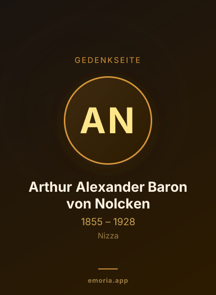 Gedenkportrait von Arthur Alexander Baron von Nolcken