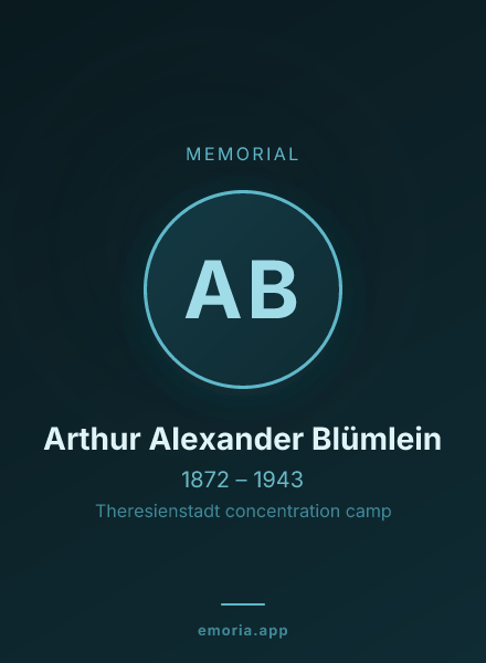 Memorial portrait of Arthur Alexander Blümlein