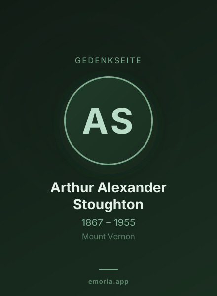 Gedenkportrait von Arthur Alexander Stoughton