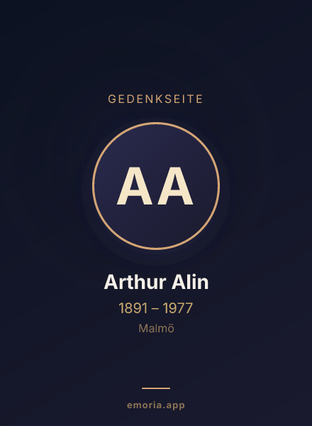 Gedenkportrait von Arthur Alin