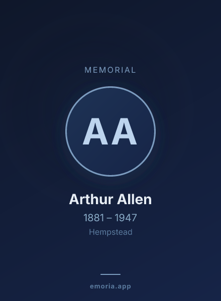 Memorial portrait of Arthur Allen