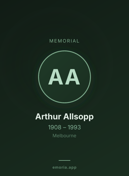 Memorial portrait of Arthur Allsopp