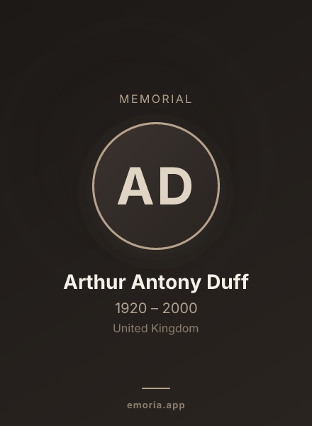 Memorial portrait of Arthur Antony Duff