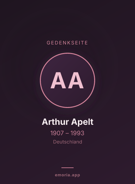 Gedenkportrait von Arthur Apelt