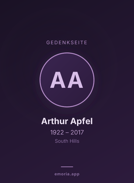 Gedenkportrait von Arthur Apfel