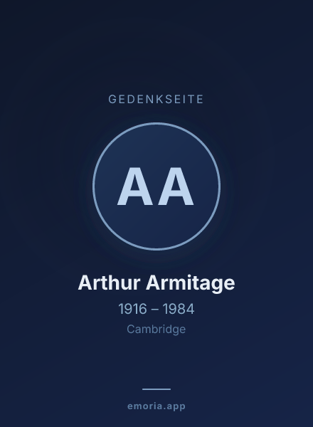 Gedenkportrait von Arthur Armitage