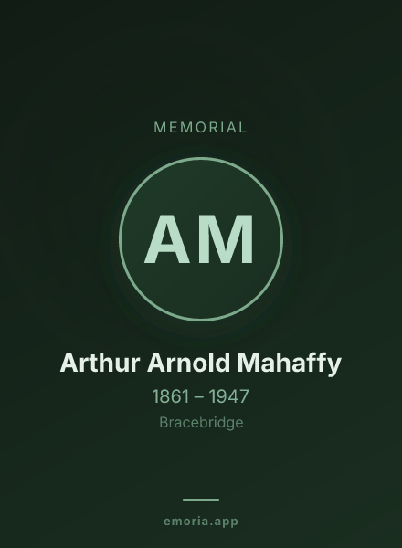 Memorial portrait of Arthur Arnold Mahaffy