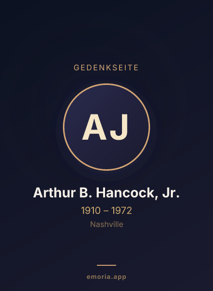 Gedenkportrait von Arthur B. Hancock, Jr.