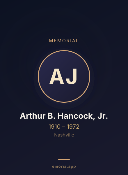 Memorial portrait of Arthur B. Hancock, Jr.