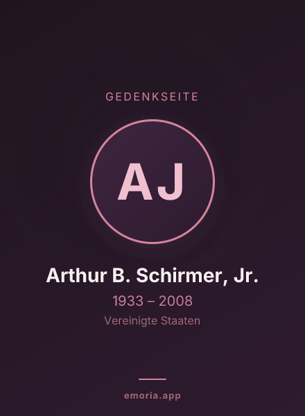 Gedenkportrait von Arthur B. Schirmer, Jr.
