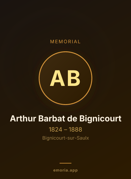 Memorial portrait of Arthur Barbat de Bignicourt