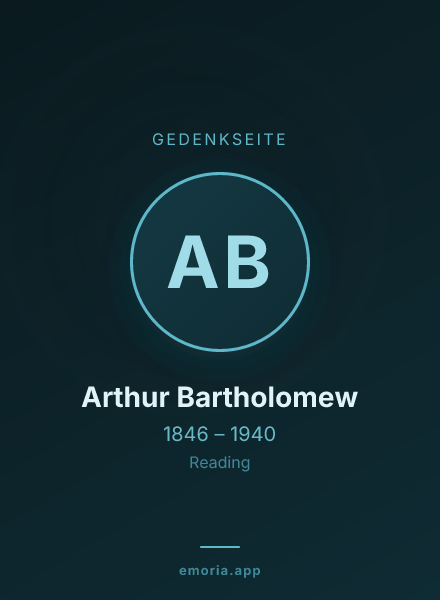 Gedenkportrait von Arthur Bartholomew