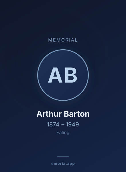Memorial portrait of Arthur Barton