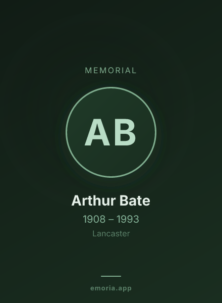 Memorial portrait of Arthur Bate