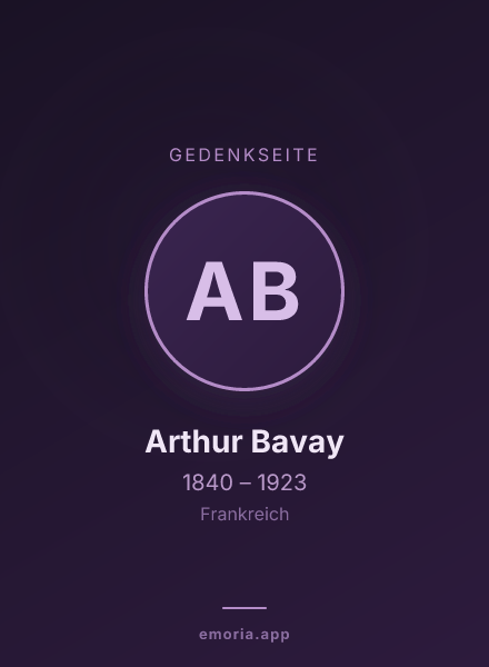 Gedenkportrait von Arthur Bavay