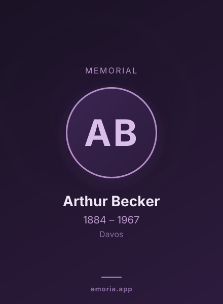 Memorial portrait of Arthur Becker