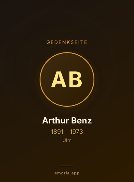 Gedenkportrait von Arthur Benz