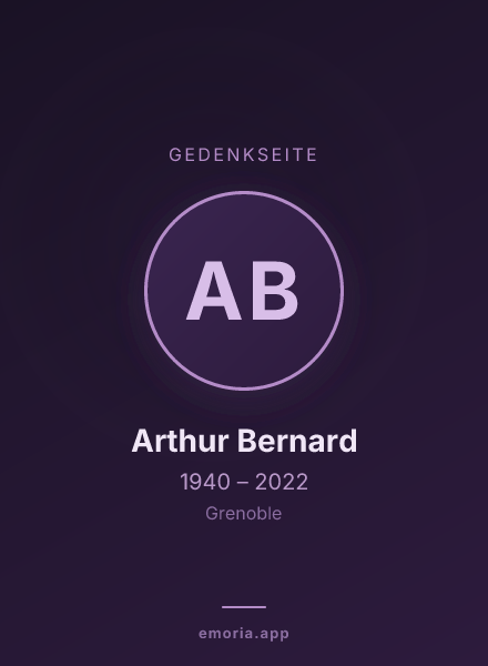 Gedenkportrait von Arthur Bernard