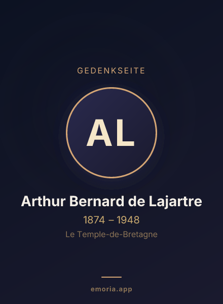 Gedenkportrait von Arthur Bernard de Lajartre