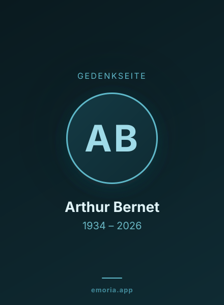 Gedenkportrait von Arthur Bernet