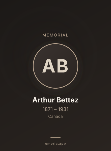 Memorial portrait of Arthur Bettez