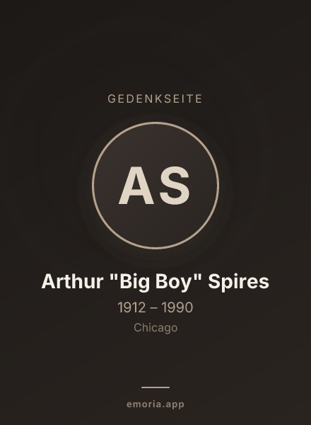 Gedenkportrait von Arthur "Big Boy" Spires