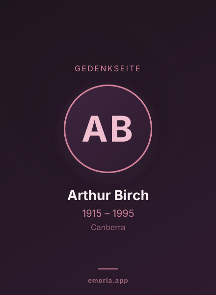 Gedenkportrait von Arthur Birch